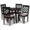Baxton Studio Mya Grey Upholstered and Dark Brown Finished Wood 5-Piece Dining Set 172-9728-10896 - alternate 1